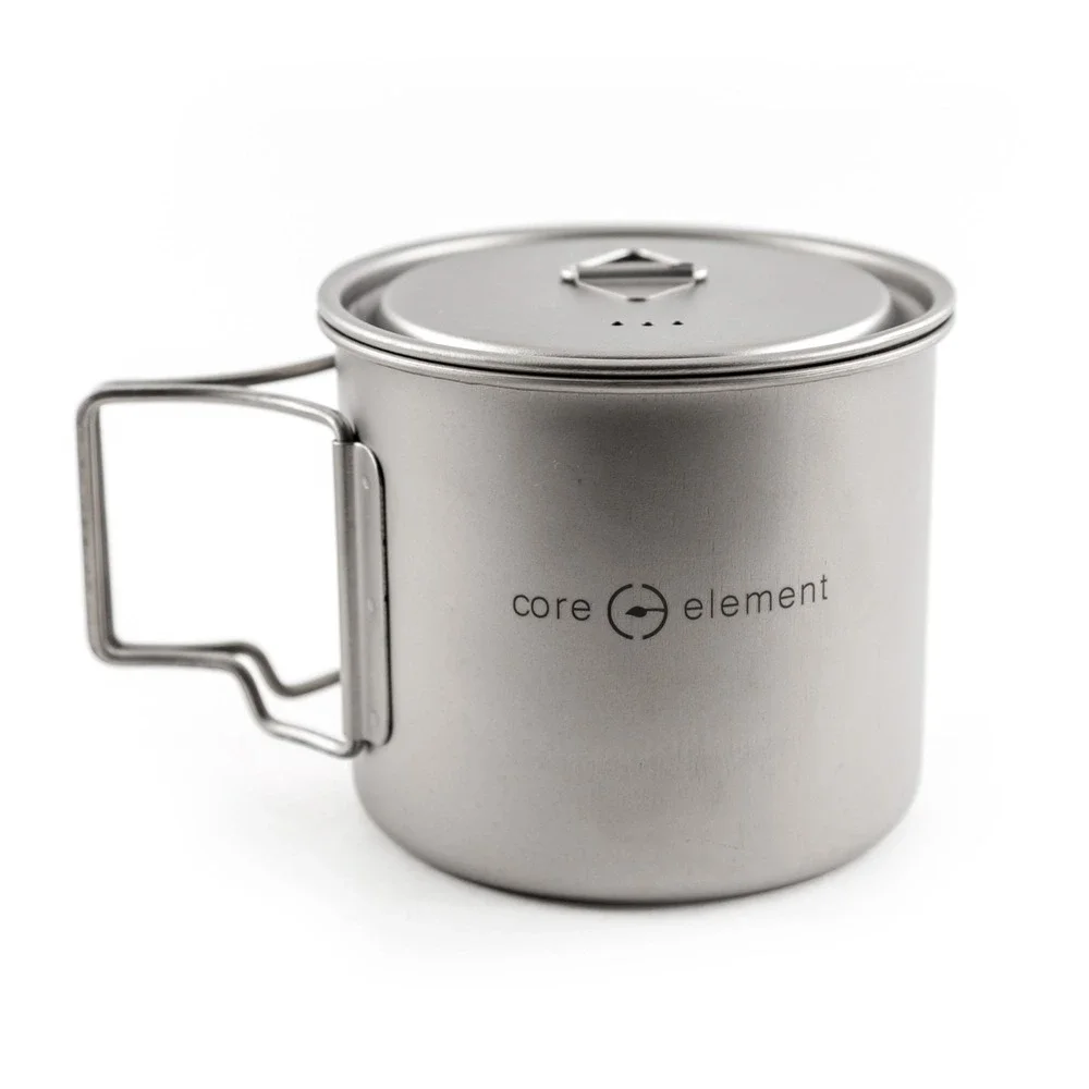 100% Titanium Cookware Set of 2 Mug 18oz 550ml Cup Mug Ultralight with Pouch